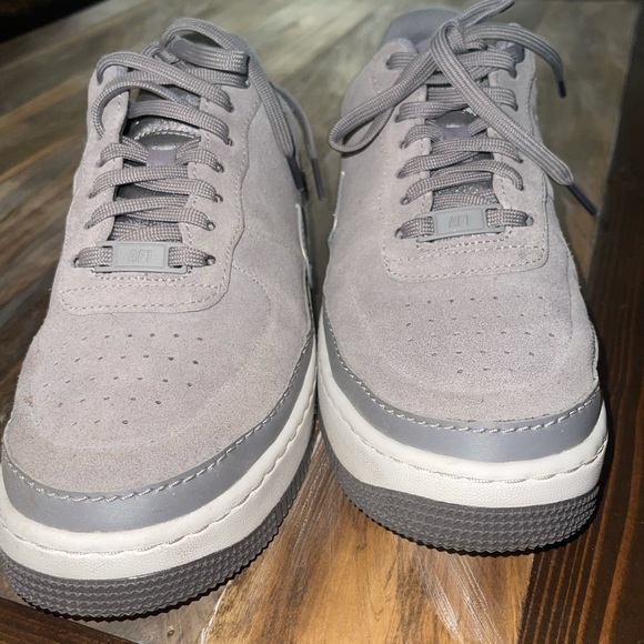 Platform Suede Gray Nike Air Forces - Picture 3 of 4